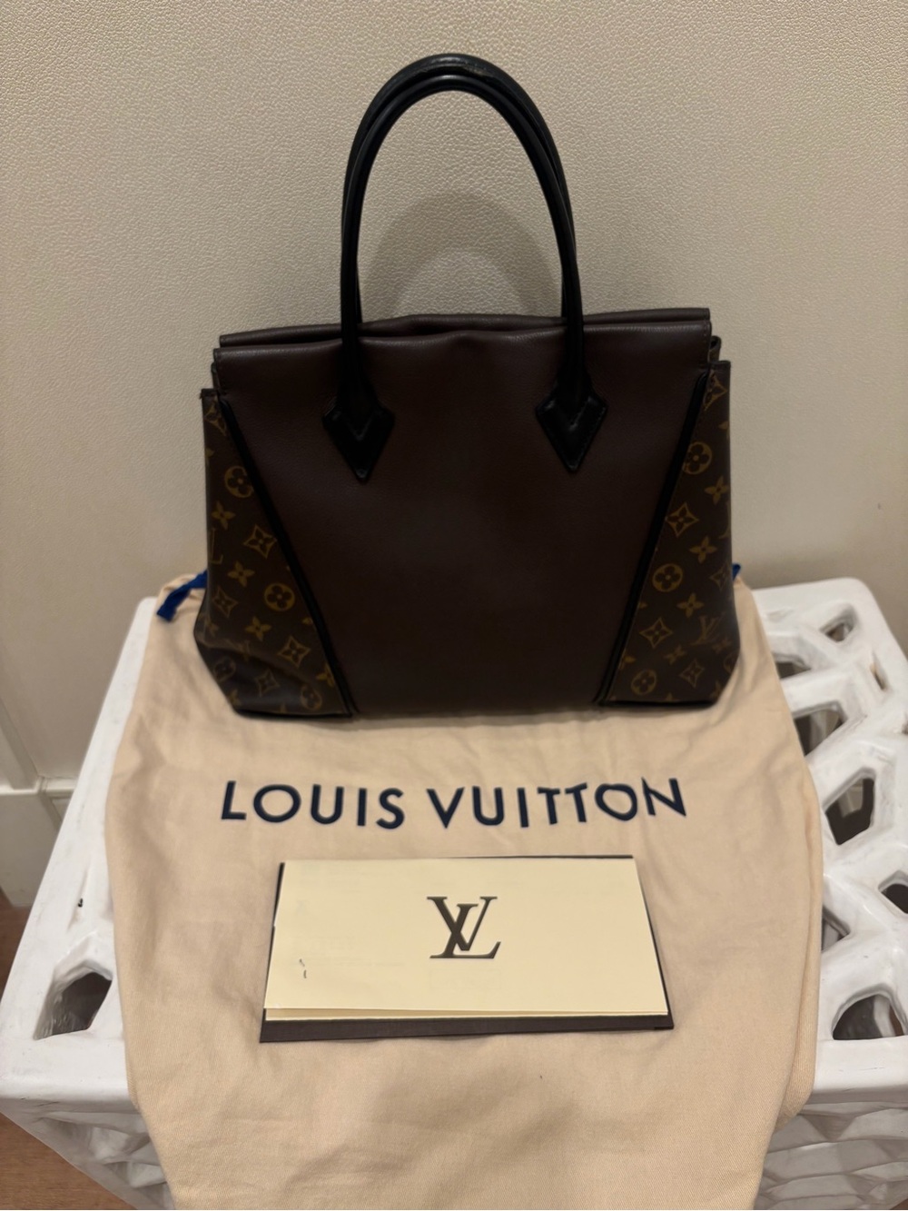 Louis Vuitton Brown and Black Monogram Satchel